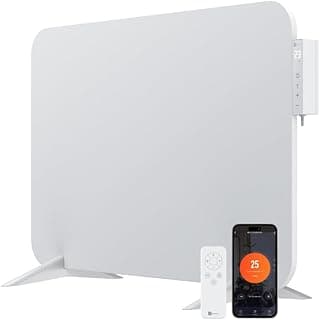 BR Bringer Infrarotheizung 450 Watt mit Smart Thermostat, WIFI & App - für Wandmontage oder als Standgerät für kleine Räume bis 10m² - sehr Energiesparend - Deutsche Qualitätsmarke (weiß) - Super Angebot