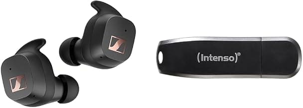 Sennheiser Sport True Wireless Ohrhörer – Bluetooth-In-Ear-Ohrhörer & Intenso Speed Line, 64GB Speicherstick, USB-Stick 3.2 Gen 1x1, schwarz - Stark reduziert