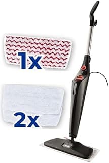 Vileda Steam Plus XXL Dampfreiniger | Hygienischer Bodenreiniger mit PowerPad und 2 Mikrofaserbezügen - Für große Flächen, Fliesen, Laminat & Parkett | Aufheizzeit: 15 Sekunden | Eco-Verpackung - Stark reduziert