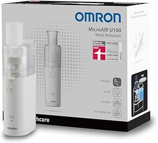OMRON MicroAir U100 Tragbares Inhaliergerät. Kompakt, leise Inhalationsgerät für Erwachsene und Kinder, effektiv bei Atemwegserkrankungen von Erkältung bis Asthma. - Super Angebot