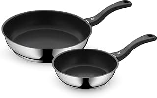 WMF Devil Pfannenset Induktion 2-teilig – Bratpfannen 20, 28 cm – Edelstahl Cromargan Antihaft Pfannen Set, beschichtet, spülmaschinengeeignet, backofenfest, hitzebeständig und kratzfest - Produktbild