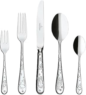Villeroy & Boch – Toys Delight Besteckset 30 teilig Silber Platin, Spülmaschinenfest, Besteck Set 6 Personen Rostfrei Weihnachtsmotive, Gabel, Messer, Löffel, Kaffeelöffel, Kuchengabeln, Edelstahl - Produktbild