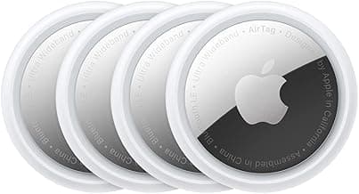 Apple AirTag (1. Generation) 4er Pack - Finde und behalte Deine Sachen im Blick: Schlüssel, Geldbörsen, Gepäck, Rucksäcke und mehr. Einfaches Einrichten mit iPhone oder iPad. Austauschbare Batterie - Produktbild