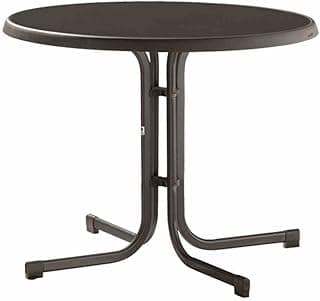 Sieger 209/G Boulevard-Klapptisch mit mecalit-Pro-Platte Ø 86 cm, Stahlrohrgestell eisengrau, Tischplatte Schieferdekor anthrazit - Details ansehen