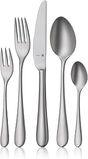 WMF Merit Besteck-Set, 30-teiliges Set, 6 Personen, sandgestrahlt, Ergonomisch, Cromargan protect®, Spülmaschinenfest, Geschmiedete Klingen, Besteckbox 1140916310 - Amazon Angebot