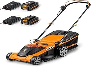 LawnMaster CLMF4841E Akku-Rasenmäher 48V Max 2x24V 4.0Ah Batterie, 41cm 450m² Mulchen 42L, 22-72mm 6-Stufige Schnitthöhenverstellung - Details ansehen