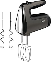 Tefal Power Mix Silence Handmixer – 600W leistungsstark und extra leise, variabler Geschwindigkeitsregler mit Turbo, Edelstahl-Rührbesen und Knethaken, ergonomischer Griff, leichter Handrührer in Grau - Amazon Angebot
