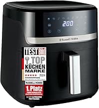 Russell Hobbs Heißluftfritteuse XXL 8,3L Rapid AirFryer [kompaktes Gehäuse, sehr leise, Pizza Ø 26cm] SatisFry (9 Programme, spülmaschinenfest, Fritteuse ohne Öl, TouchScreen,Grillen,Backen) 27632-56 - Details ansehen