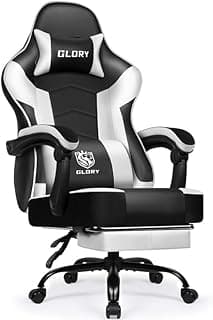 Gaming Stuhl Ergonomischer mit Fußstütze, Gamer Stuhl Bürostuhl 150 kg Belastbarkeit, Gaming Chair aus Kunstleder, Höhenverstellbarer PC Zockerstuhl für Jugendliche Erwachsene, Weiß - Günstig online kaufen