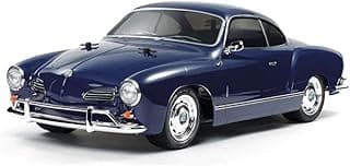 TAMIYA 58677 Volkswagen 1:10 VW Karmann GHIA (M-06L), ferngesteuertes Auto, RC Fahrzeug, Modellbau, Bausatz zum Zusammenbauen, Hobby, Basteln, Blau - Produktbild
