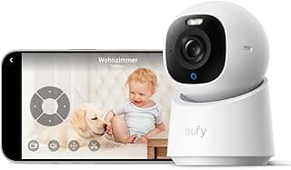 eufy Innenkamera E30, Überwachungskamera Innen, Farbnachtsicht, HomeKit | 4K 8MP UHD Sicherheitskamera, 360° Abdeckung, KI-Erkennung Mensch/Tier/Weinen, Auto-Tracking Mensch/Tier, neueste Generation - Produktbild