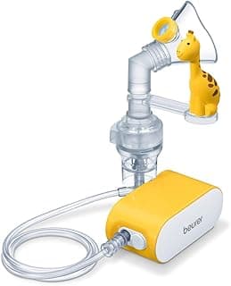 Beurer IH 58 Kids Inhalator mit Giraffen-Aufsteckfigur zur Verneblung von flüssigen Medikamenten, für eine effektive Inhalation bei Kindern, mit hoher Verneblungsleistung und kurzer Inhalationszeit - Details ansehen