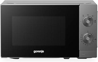 Gorenje MO20E1T4 Mikrowelle, 20L, 700 W, AquaClean, Auftaufunktion, 5 Leistungsstufen, Mechanische Drehknopf-Steuerung, schwarz mit grau - Amazon Angebot