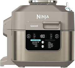 Ninja Speedi Multikocher, 5,7L, 12-in-1 Multicooker, Air fryer Heißluftfritteuse, Slow Cooker Langsamkochen, Grillen, Backen, Stone Gold ON500EUSTGD - Amazon Angebot