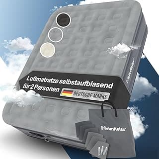 Heimfleiss® Luftmatratze selbstaufblasend 150x200 cm | Premium Luftbett 2 Personen | Schnell Aufblasbare Matratze ideal nutzbar als Gästebett & Camping Bett | Selbstaufblasbare Gästematratze mit Pumpe - Günstig online kaufen