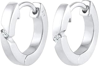 Elli DIAMONDS Ohrringe Damen Creolen Basic mit Diamant (0.03 ct.) in 925 Sterling Silber - Stark reduziert