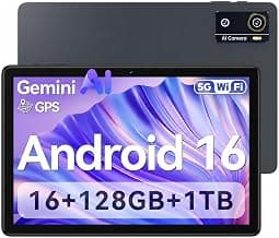Tablet 10 Zoll Android 16 Octa-Core Tablet 16GB RAM + 128GB Tablets mit Tastatur Maus & Stift Gesichtsentsperrung 1280x800 HD 7000mAh WiFi 5 Bluetooth 5.4 GMS 1TB Erweiterung 8MP + 13MP Kamera - Günstig online kaufen