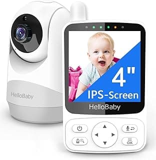HelloBaby Babyphone mit Kamera,29 Stunden Akkulaufzeit Babyfon,318°/120° Baby Monitor mit Ferngesteuerter Pan-Tilt Kamera 2X Zoom,Infrarot-Nachtsichtkamera ECO-Modus,Bis zu 1000ft,2-Wege-Audio - Jetzt günstig kaufen