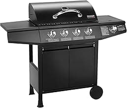 TAINO BASIC 4+1 BBQ Gasgrill Grillwagen Edelstahl-Brenner + Seitenkocher Grill TÜV (BASIC 4+1 Gasgrill) - Amazon Angebot