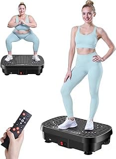 Vibrationsplatte für Lymphdrainage & Gewichtsreduktion – 9 Modi Vibrationsplattform, 3D Upgraded Fitnessgerät, Heimtrainer für Zuhause - Top Deal