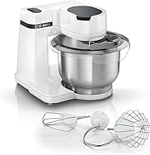 Bosch Küchenmaschine Serie 2, kleine Küchenmaschine, Edelstahl-Schüssel 3,8 L, Knethaken, Schlag-, Rührbesen spülmaschinenfest, 4 Arbeitsstufen, 700W, weiß, MUMS2EW00 - Jetzt günstig kaufen