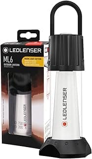 Ledlenser ML6 Warm Light LED Laterne, 750 Lumen, bis zu 200h Laufzeit, aufladbar mit Akku, blendfreies Licht, Powerbank, mit Rotlichtfunktion, Magnet, Outdoor, Camping, Schwarz - Produktbild