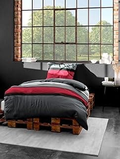 Bierbaum Bettwäsche 4757, Mako-Satin, Designed in Germany, rot 63, 200x200 + 2x 80x80 cm, für das Doppelbett - Super Angebot