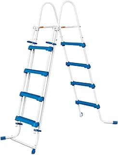 Summer Waves Universal Stahl Poolleiter für Pools bis 132cm - Robust & rutschfest - Einfache Montage - Sicherheitsleiter - Produktbild
