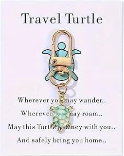 Tindo Travel Turtle Geschenkkarte, Handmade mit Anhänger für Freunde und Famielie, Glückwunschkarte und Botschaft für jeden Anlass Grün - Details ansehen