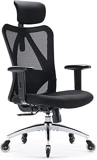 SIHOO Bürostuhl Ergonomischer [TESTSIEGER] Schreibtischstuhl, Drehstuhl hat Verstellbarer Lordosenstütze, Kopfstütze und Armlehne, Höhenverstellung und Wippfunktion, bis 150kg/330LB Belastbar - Günstig online kaufen
