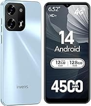 invens Note TK02 Handy Ohne Vertrag - 12GB(4+8)+128GB /256GB Smartphone Ohne Vertrag Android 14, 6,52 Zoll Bildschirm 4500mAh Handy Günstig, 16MP+8MP Kamera, 4G Dual SIM/Face ID/GPS/3.5mm Jack Blau - Amazon Angebot