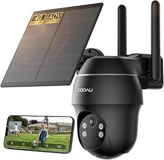 COOAU 24/7 Aufzeichnung AOV 4G LTE Solar Überwachungskamera Aussen mit SIM Karte, 2K PTZ Kamera Überwachung Aussen Ohne WLAN with KI-Erkennung & Auto-Tracking, Nachtsicht 20M, mit eingebauter eSIM - Top Deal