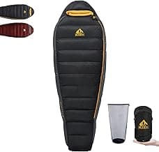 Daunenschlafsack für Erwachsene, kaltes Wetter, kleines Paket, leicht zu tragen, 680 FP. Rucksackschlafsack für Camping, Wandern, Bergsteigen - Produktbild