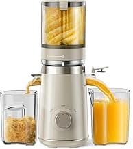 TUUMIIST Entsafter‚ Slow Juicer mit 135MM Extra Großem Einfüllschacht, Entsafter Gemüse Obst Testsieger anwendbar Ganzes Obst und Gemüse, Leicht zu Reinigen, Hohe Saftausbeute, BPA-Frei, Milchtee-Grau - Günstig online kaufen