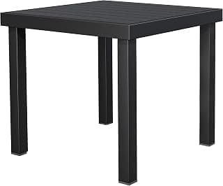 YITAHOME Gartentisch, 78x78cm Terrassentisch mit WPC-Holztischplatte und Aluminiumrahmen, wetterfest, quadratischer Outdoor-Terrassentisch mit E-Beschichtung, Outdoor-Esstisch für Garten, Schwarz - Details ansehen