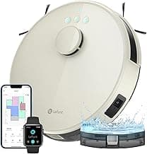 LEFANT Staubsauger Roboter, No-Go-Zonen, Saug und Wischroboter 5500 Pa Mehrstufiges Mapping, Laser Navigation, WiFi/APP/Alexa, Roboterstaubsauger für Tierhaare Hartböden - Extrem reduziert