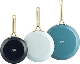 GreenPan Shades 3-teiliges Keramik-Antihaft-Pfannenset, Ø 20/24/28 cm, PFAS-frei, Induktionsgeeignet, Goldener Edelstahlgriff, Spülmaschinenfest, Ofenfest, Coastal - Günstig online kaufen