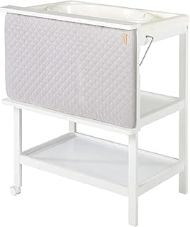 roba Bade Wickel Kombination + Wickelauflage Style grau - Mobiler Kombi Wickeltisch mit integrierter Badewanne - mit schwenkbarer Wickelfläche - Holz weiß - Günstig online kaufen