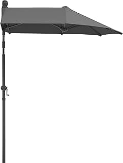 Schneider Sonnenschirm Salerno mezza, anthrazit, 150x150 cm rechteckig, Gestell Stahl, Bespannung Polyester,Halber Balkonschirm, 5.94 kg - Details ansehen