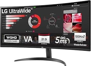 LG UltraWide™ 34WR50QK-B 34 Zoll 21:9 Curved UWQHD VA Monitor, 100Hz, HDR10, 99% sRGB, 2X HDMI 2.0, 1x DisplayPort 1.4, Schwarz - Details ansehen