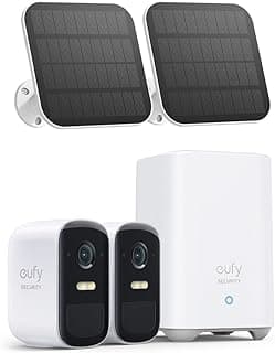 eufy Security eufyCam 2C Pro 2-Kamera-Set, Überwachungskamera Aussen Solar mit 2K Auflösung, HomeKit-Kompatibilität, IP67-Wetterfest, Farb-Nachtsicht, Ohne ABO-Gebühren - Produktbild