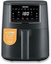 Severin Heißluftfritteuse, Single, Fritteuse für Kochen ohne Fett, Touch-Display, 8 Automatik-Programme, vielseitige Zubereitung, Warmhaltefunktion, 4L, 1300W, schwarz, FryLight, FR 2461 - Details ansehen