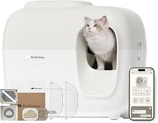 PetSnowy Katzenklo Selbstreinigend Katzentoilette mit TiO2-Geruchskontrollsystem, App-Steuerung, Auto-Packing für große Katzen & Mehrkatzenhaushalte 1,5-9 kg, Max Kapazität von 83L (2025 Premium) - Amazon Angebot