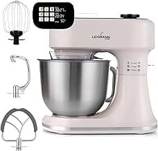 LEHMANN Küchenmaschine mit Display, 1500W, 12 Geschwindigkeiten, Fermentationsfunktion mit Heizfunktion, integrierte Waage, Timer, Knetmaschine mit 3 Rühreinsätze und 5L Rührschüssel, Beige - Amazon Angebot