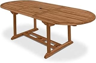 SAM Premium Gartentisch oval ausziehbar Aruba, Garten Tisch aus Teakholz 180-240 x 100 cm, wetterfester Terrassentisch mit Schirmloch, ovaler Holztisch für Garten Terrasse, massiver Holz Esstisch - Jetzt günstig kaufen