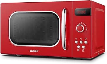 Comfee CMSRO 20 di rd Retro-Mikrowelle mit 8 Automatikmenüs, 5 Leistungsstufen, Schnellkochtaste, 20 l, 800 W, leidenschaftlich rot - Günstig online kaufen