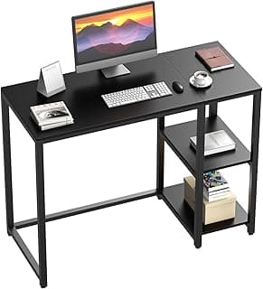 WOHOMO Kleiner Schreibtisch, 120cm Computertisch PC Gaming Tisch Bürotisch Schreibtisch mit Stauraum für Home Office, Schwarz - Günstig online kaufen