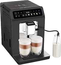 KRUPS Evidence One Kaffeevollautomat mit Milchschlauch, One-Touch-Cappuccino, 12 Getränkespezialitäten, 2-Tassen-Funktion, Farbdisplay, Kaffeemaschine, TÜV-Siegel, Schwarz, EA895N10 - Amazon Angebot