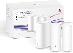 HUAWEI WiFi Mesh 3+ Router, Dual-Band Wi-Fi 6 AX3000, WLAN-Abdeckung im ganzen Haus, über 250 Geräteverbindungen, Wanddurchdringung, Keine DSL-Funktion, 30 Monate Garantie, Weiß, 3er-Pack - Produktbild