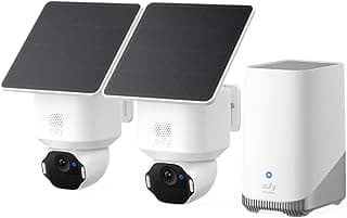 eufyCam Solo E42 (2er-Pack) mit HomeBase S380, 4K-Überwachungskamera Außen | 360°-Schutz, KI-Bewegungserkennung, kontinuierliche Sicherheit per Solarpanel, lokaler Speicher bis 16TB, ohne Abo-Kosten - Details ansehen